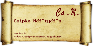 Csipke Mátyás névjegykártya
